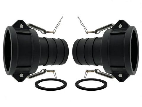 3 Inch Camlock Gasket Set, 5 Pack Buna N Seals For 3 Inch Cam And Groove Fittings displayed with gaskets and couplers