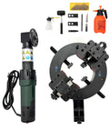 Heavy Duty External Clamp Pipe Beveling Machine with tools and accessories for steel tubing in 2 to 6.6 inch range.