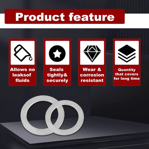 12 Piece Drain Plug Crush Washer And Gasket Set For Transmission And Rear Differential Oil Seals Aluminum Construction