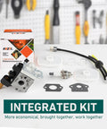 Echo SRM 210 Carburetor Tune Up Kit Compatible With SRM210 SRM211 GT200 HC150 PE200 PE201 HC151 PPF210 PPF211 HCR150 SHC210 SHC211 SHC212 Weed Eater Parts, includes carburetor, gaskets, filters, and maintenance box