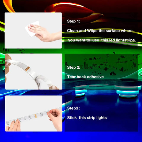 Installation guide for RGB Color Changing LED Strip Lights 20 Foot With Remote Control 5050 SMD LEDs 24V Dimmer And Color Modes