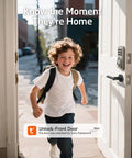 Fingerprint Door Lock Keyless Entry Smart Lock Deadbolt With Electronic Keypad App Control Auto Lock installed on front door.