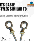 JL1Kit Transfer Case Shifter Cable Replacement Bushing For 2002 2003 2004 2005 2006 2007 Jeep Liberty 4X4 shown on transfer cables