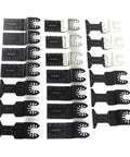 Universal Oscillating Tool Blades Set, 20 Piece Carbon Steel Pro Grade Blades For Wood Metal Plastic Cutting With Length Marks
