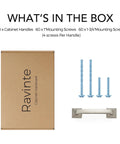 30 Pack Solid 3 Inch Square Foot Arch Cabinet Pulls In Brushed Nickel Finish with mounting screws and packaging box