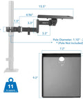 Rock Solid Universal Printer Pole Mount With Full Motion Articulating Arm, 15.5" adjustable tray, 11 lb capacity.