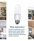 Led Stick Light Bulbs 60 Watt Equivalent 800 Lumens 5000K Daylight Non Dimmable E26 Base Enclosed Fixture Rated Pack Of 12 displayed with room applications