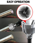 Heavy Duty External Chamfer Deburring Tool With HSS Hex Shank And Carbide Blades for smoothing metal bolt edges.