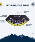 201-F Lev-O-Gage Inclinometer High Visibility Level Gauge diagram displaying tilt scale and durable materials