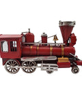 Metal Classic Locomotive Model Train Christmas Decor Vintage Tabletop Centerpiece For Holiday Dining Realistic Red Carriage Not A Toy
