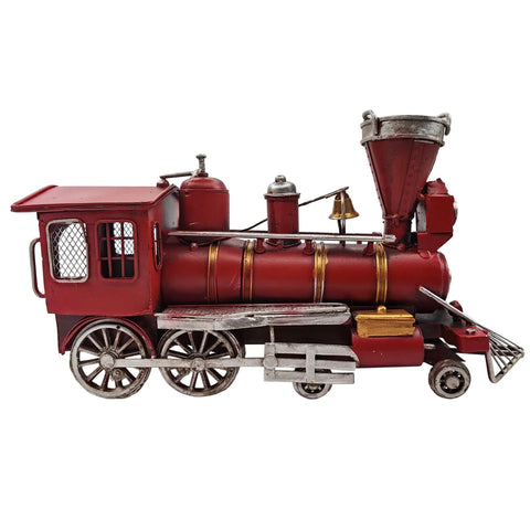 Metal Classic Locomotive Model Train Christmas Decor Vintage Tabletop Centerpiece For Holiday Dining Realistic Red Carriage Not A Toy