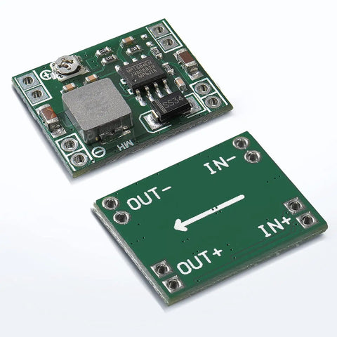Top and bottom view of Six Channel Buck Converter MP1584EN DC-DC Step Down Regulator Module 4.5V To 28V In, 0.8V To 20V Out