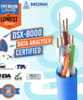 Cat6 Plenum Cable 1000Ft UTP 23AWG 550MHz DSX8000 Certified Premium Grade Ethernet Cable Blue with certification logos