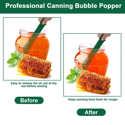 Demonstration of 4 Piece Canning Kit With Magnetic Lid Lifter And Bubble Popper Heat Resistant Home Canning Tools In Red And Green