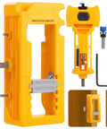 All-In-One Door Hinge And Mortise Jig Kit For Easy Lock Installation With Router Bits Self-Centering Bits And Included Screwdriver And Hex Key Adjustable Precision Template For 1/4 And 5/8 Inch Door Thicknesses