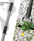 Adjustable Length Action Hoe For Weeding Stirrup Hoe with cushioned grip and durable handle on rocky garden surface