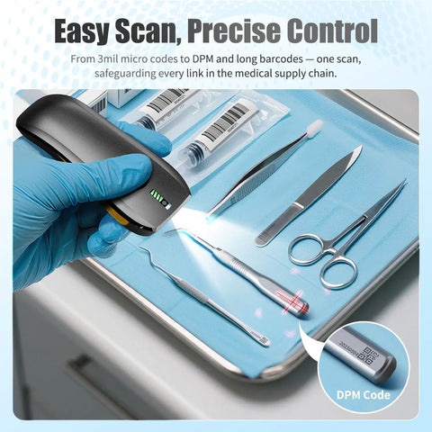 Upgraded Wireless QR Code Scanner For Inventory Management A Pocket Size Bluetooth And Two Point Four G Wireless Barcode Reader scanning medical supplies