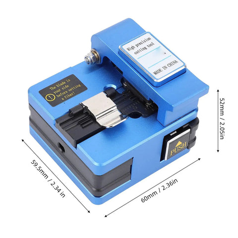 Pro Grade Fiber Optic Cutter With 0.6 Degree Angled Cut, 16 Cutting Points, 125 Micron Coating Diameter, Tungsten Steel Build, Blue
