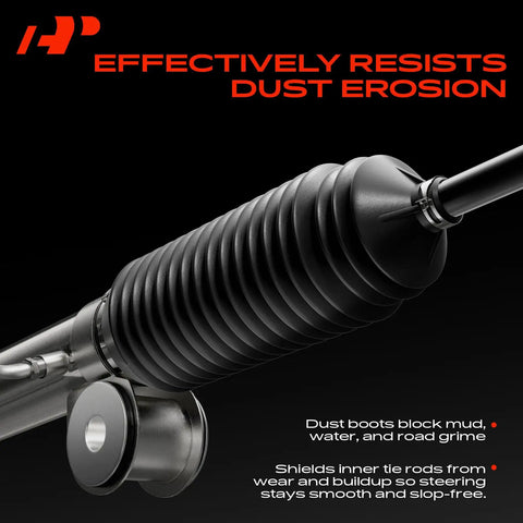 Close-up of Hydraulic Power Steering Rack And Pinion For Honda Accord 2003 2007 And Acura TL 2004 2008 with dust boots