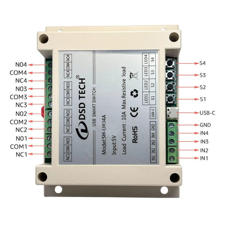 USB Powered 4 Channel Relay Module For PC And Mac With Plug And Play Setup CP2102 Serial Interface No Extra Power Supply Needed