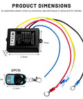 Vcyopn 12V 24V Wireless Winch Remote Control Kit components showing receiver and dual handsets for vehicle rescue.