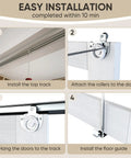 Step-by-step guide for installing Heavy Duty 60 By 80 Inch White Preassembled Mirror Closet Door with hardware.