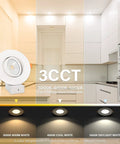 LED 6 Inch Recessed Gimbal Downlight Kit With Junction Box, 3 CCT Selectable, kitchen lighting options