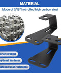 Hi Lift Jack Hood Mount Brackets For Jeep Wrangler YJ TJ JK, 3/16 inch black steel hood hinge mounts, side view
