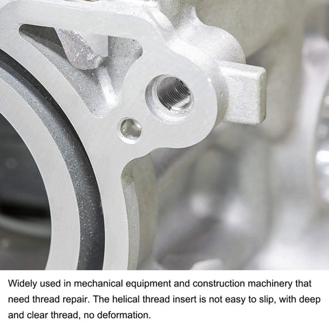 3/8-16 UNC Helical Wire Thread Inserts 304 Stainless Steel Coiled Thread Repair Kit installed in mechanical gear