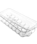 Clear Fridge Egg Container, 21 Egg Capacity, No Fuss Sturdy Plastic Egg Tray With Lid, Freshness Preserver For Easy Organization