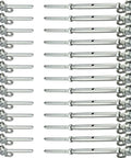 Stainless Steel Cable Railing Kit for 1/8 Inch Cable, 30 Pairs, T316 Marine Grade, 180 Degree Adjustable Turnbuckle Base, Extends 7 To 10 Inches