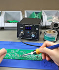 Digital Soldering Station With Temperature Control And Celsius Fahrenheit Display 75 Watt Equivalent ESD Safe in use