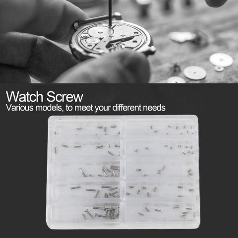 150 Piece Micro Screw Assortment Kit for Gadgets and Watches Featuring 304 Stainless Steel Pan Head Slot Screws in case.