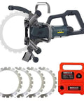 High-Torque 8800W Brushless Concrete Rotary Saw with four premium blades for deep cutting in granite and porcelain.
