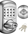 Keyless Mechanical Deadbolt Door Lock With Keypad Zinc Alloy Construction Sabbath Lock For Shabbos 100 Percent Mechanical No Power Needed