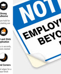 Heavy Duty Reflective Aluminum Employees Only Sign Real Deal Staff Access Warning Plate with strong adhesive and rounded corners.