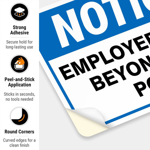 Heavy Duty Reflective Aluminum Employees Only Sign Real Deal Staff Access Warning Plate with strong adhesive and rounded corners.