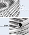 GEPPHILL 304 stainless steel coil tubing, 1/2 in OD x 25 ft, coil and tube-end close-up views