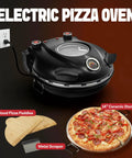 14 Inch Electric Indoor Pizza Oven With Stone For Crispy Crust Pizza Heats To 800F And Cooks In Under 6 Minutes, countertop with peels