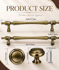 Product dimensions of Heavy Duty Antique Brass Cabinet Hardware 20 Pack Sweet Vintage Looks Tough As Nails Brushed Drawer Pulls And Knobs