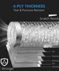 6-ply cross-section view of Heavy Duty Dryer Vent Hose 4 Inch Diameter 8 Foot Length Flexible Exhaust Ducting with foil insulation