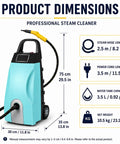 Heavy Duty Car Detailing Steam Cleaner 3000W With 3.5L Tank dimensions showing hose length and measurements.