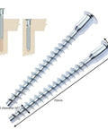 M7x70mm hex socket countersunk self-tapping furniture screws for cabinets and panels, flat head, carbon steel zinc plated.