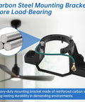 Universal Ceiling Fan Mounting Bracket Kit with decorative cover, carbon steel for 1 inch down rod and 30 degree slope, shown with hardware.