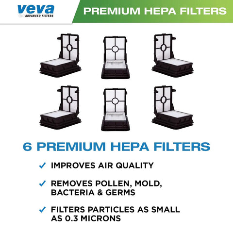 Image of 6 premium HEPA filters for Allergen Fighting Vacuum Filter Set For Bissell Crosswave 1866 And 1785 Series.
