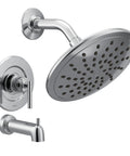 Gibson Chrome Posi-Temp Tub And Shower Trim Kit With 8-Inch Rain Shower Valve Required, M-PACT Compatible, Slick Install. Valve Needed