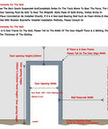 Instruction diagram for wall requirements needed to install an External Carbon Steel Barn Door Sliding Rail Kit with Handle and Latch.
