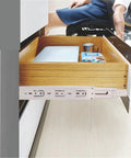 Stainless Steel Drawer Slides Soft Close Track 10 to 22 Inch Full Extension Ball Bearing Three Section Rails in cabinet