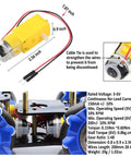 4WD mecanum wheel Arduino chassis with TT motor dimensions and specifications