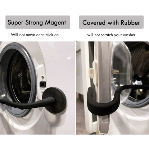 Magnetic Front Load Washer Door Prop Flexible Door Holder To Keep Washer Dry And Ventilated Prevent Odor Build Up Round Black Design